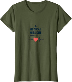 Medical Missions Heart Driven Nurse Design , Women, Olive Green, Large