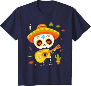 Dia De Los Muertos Mariachi Shirt Kids Toddler Sugar Skull