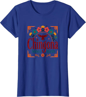 Chingona Since Birth Mexican Folk Art Eagle Floral Top