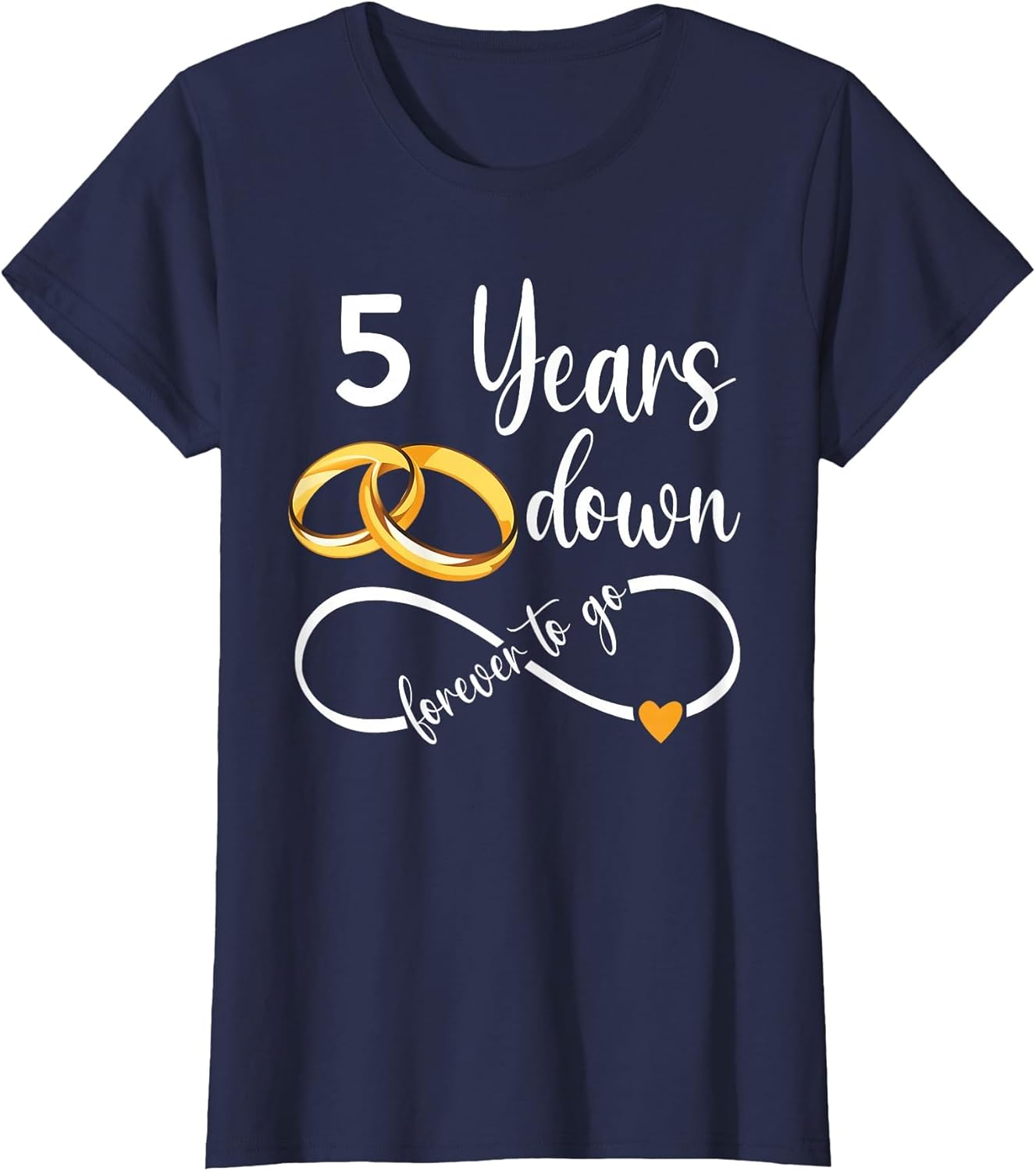 5 Years Down Forever to Go Couple 5th Wedding Anniversary