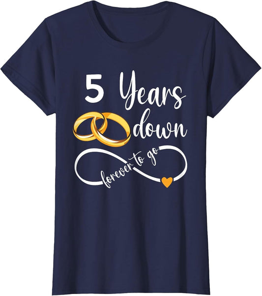 5 Years Down Forever to Go Couple 5th Wedding Anniversary