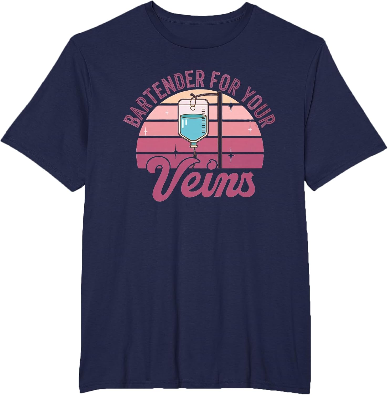 Bartender for Your Veins Intravenous Infusion Nurse IV Nurse , Men's Big and Tall, Navy Blue, 4X Tall