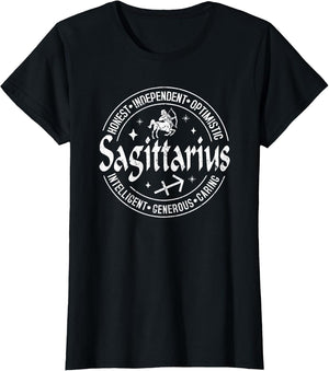 Sagittarius Virtues Vintage Style Zodiac Design, Sagittarius