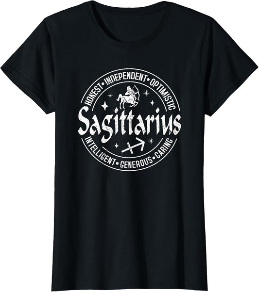 Sagittarius Virtues Vintage Style Zodiac Design, Sagittarius