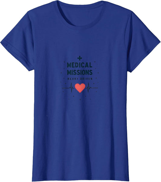Medical Missions Heart Driven Nurse Design , Women, Royal Blue, XX-Large