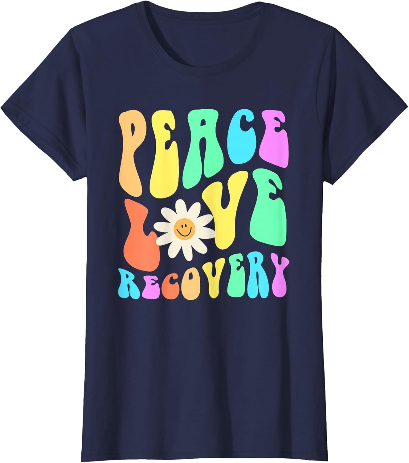 Groovy Peace Love Recovery Celebrate Sober I'm Clean AA NA