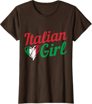 Italian Girl Italy Flag Heart Vintage
