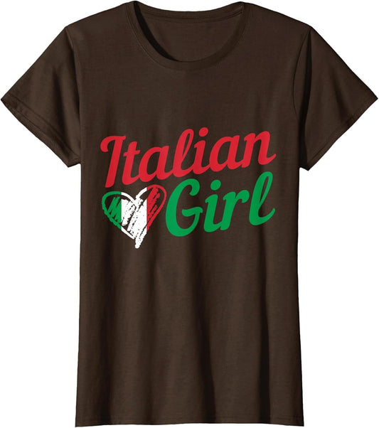 Italian Girl Italy Flag Heart Vintage