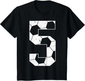 Kids 5th Birthday Boy Soccer Player Football 5 Years Old