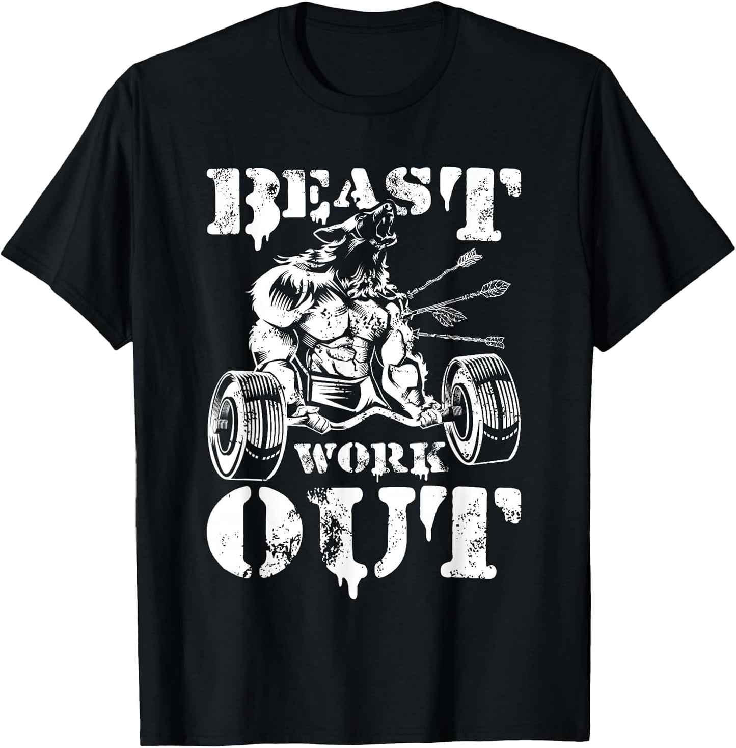 Beast Workout Wolf Lifting Weights Gym Fitness Muscles