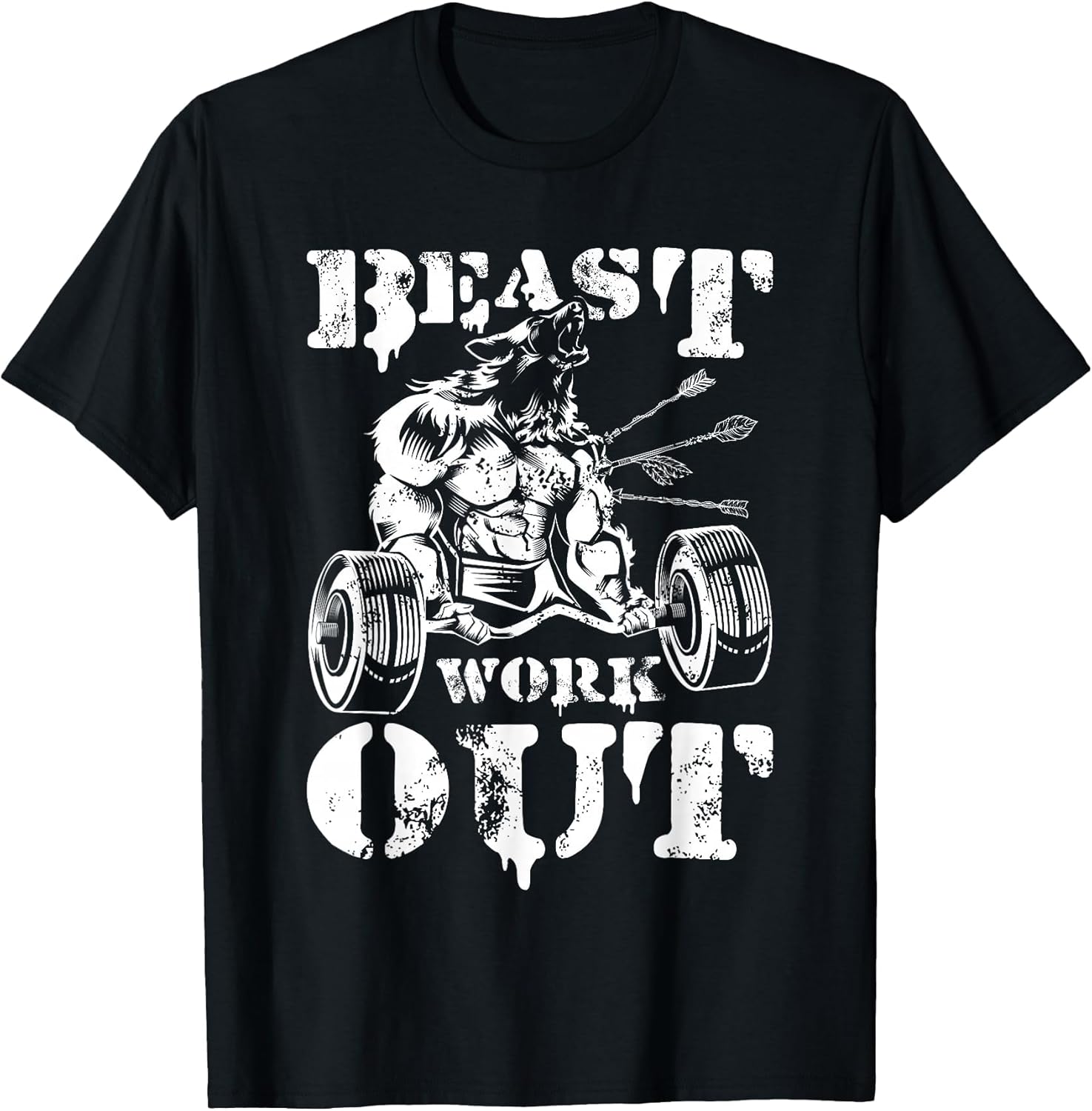 Beast Workout Wolf Lifting Weights Gym Fitness Muscles