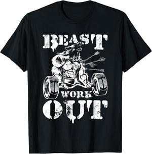 Beast Workout Wolf Lifting Weights Gym Fitness Muscles