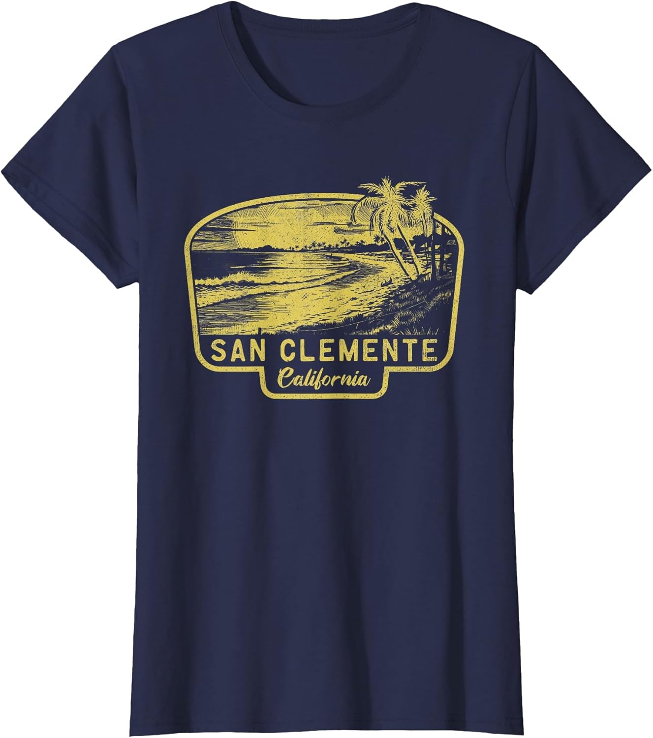 San Clemente California Beach Surf Vintage Blue