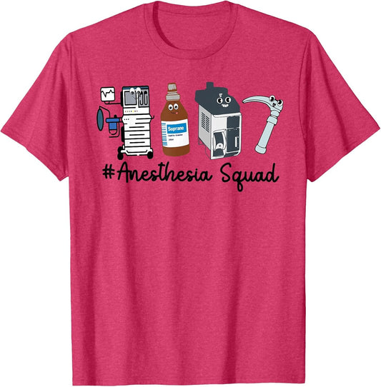 Funny Anesthesia Tech, Anesthesia Squad Goals CRNA Anesthesi , Men, Red Heather, Small