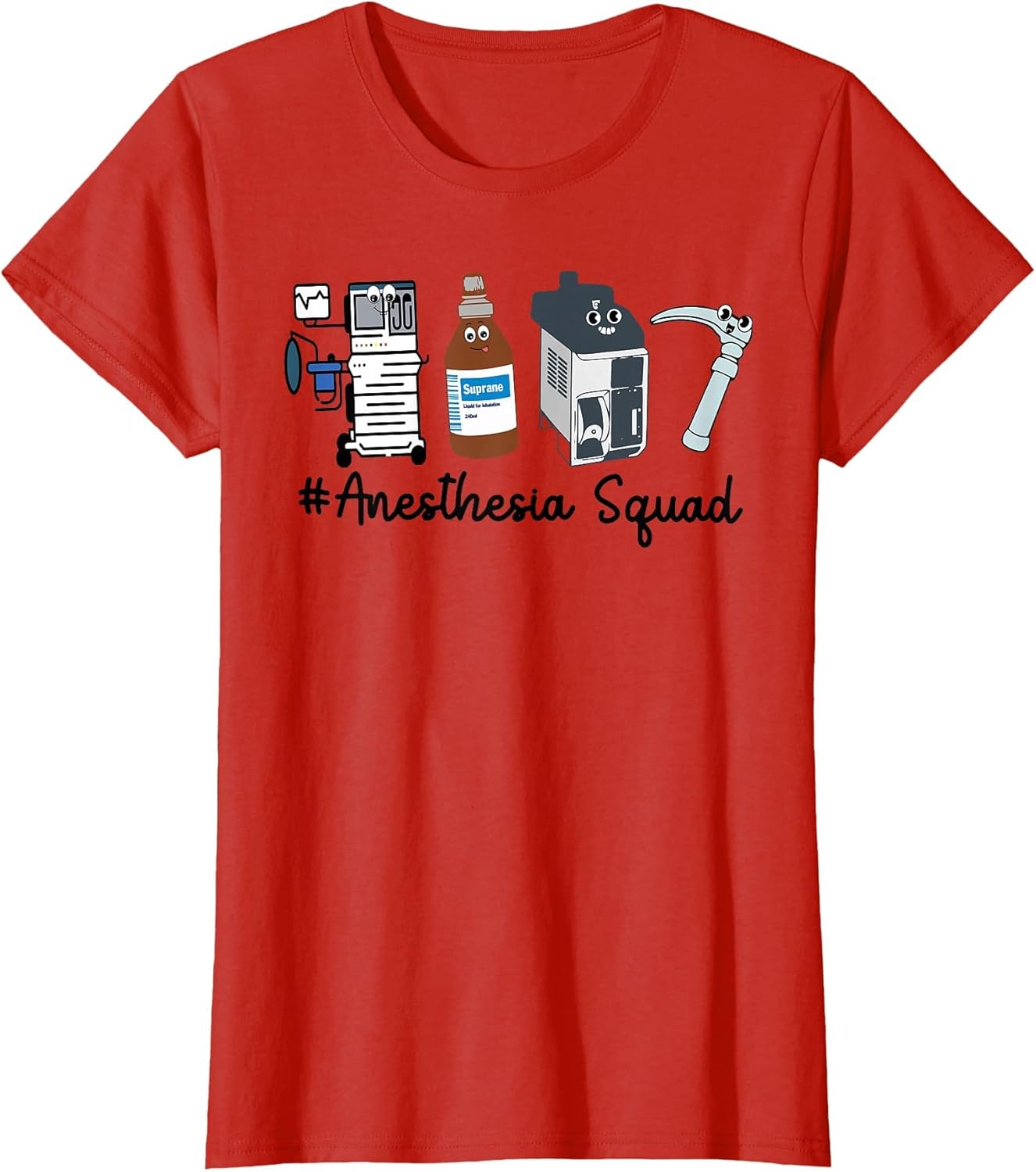 Funny Anesthesia Tech, Anesthesia Squad Goals CRNA Anesthesi , Women, Red, X-Small