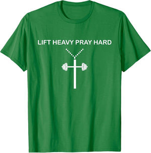 Lift Heavy Pray Hard Cross - Minimalist Christian Religious