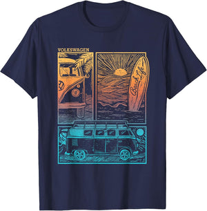 Volkswagen Beach Life Camper Sunset Doodle