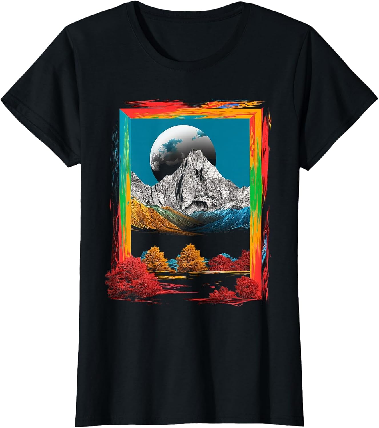 Nature Colorful Art Mountains Moon Artwork