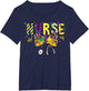 Nurse Mardi Gras Coquette Bow Stethoscope Girls Women , Women's Plus, Navy Blue, 4X