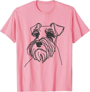 Line Art Dad Mom Dog - Schnauzer