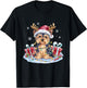 Funny Santa Yorkie Dog Reindeer Christmas Lights Dog Lover