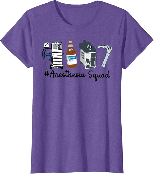 Funny Anesthesia Tech, Anesthesia Squad Goals CRNA Anesthesi , Women, Purple Heather, Medium