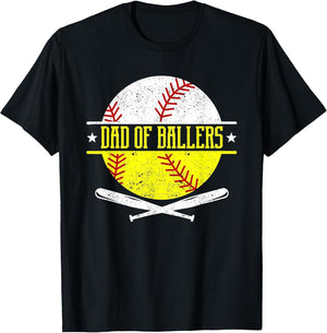 Dad of Ballers Funny Dad of Baseball and Softball Player