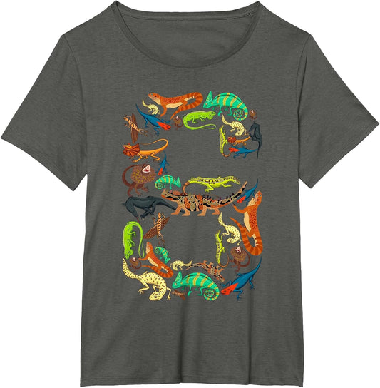 Kids 6th Birthday Reptiles Lizards Theme 6 Year Old Boys