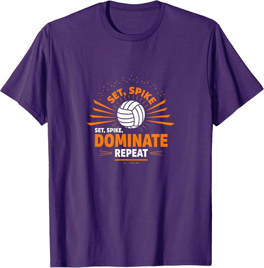 Set Spike Dominate Repeat Volleyball Player Gift