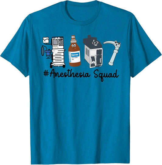 Funny Anesthesia Tech, Anesthesia Squad Goals CRNA Anesthesi , Men, Sapphire Blue, Small