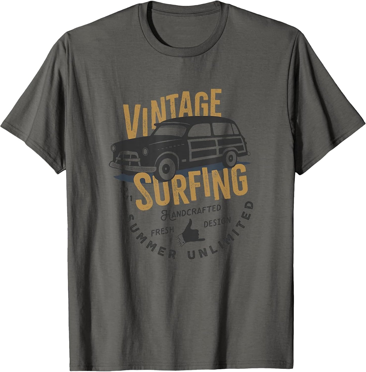 Vintage Surfing Classic Woody Car Summer