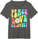 Groovy Peace Love Recovery Celebrate Sober I'm Clean AA NA , Women's Plus, Asphalt Grey, 6X