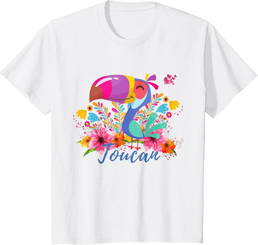 Toucan with Flowers Kids Summer Tropical