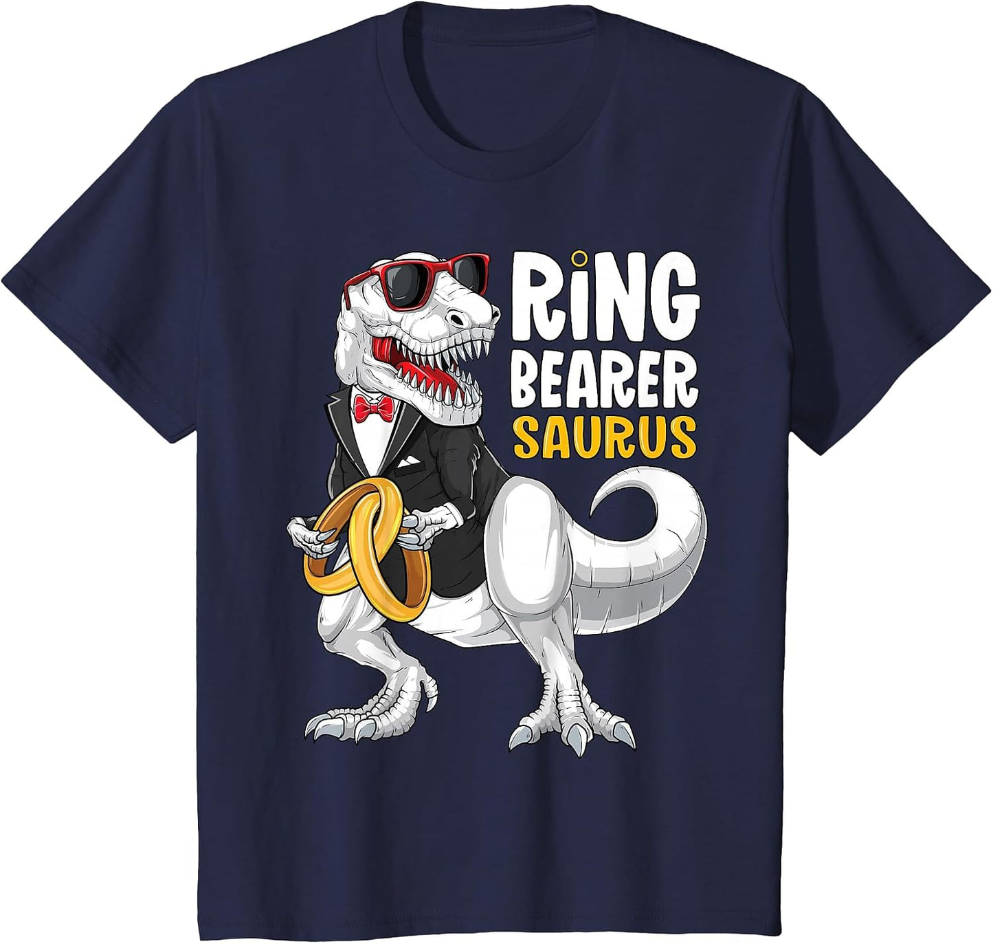 Kids Ring Bearer Saurus Shirt Tux T Rex Wedding Boys Ring Bearer
