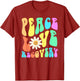 Groovy Peace Love Recovery Celebrate Sober I'm Clean AA NA , Men, Cranberry Red, Small