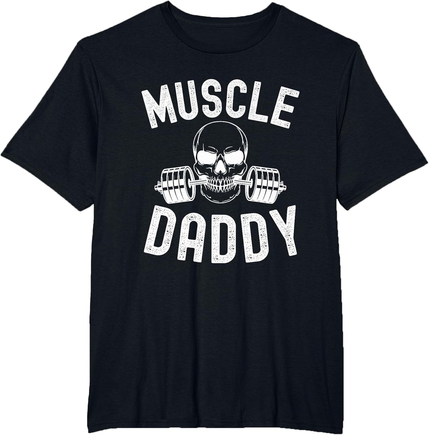 Muscle Daddy Weightlifter Skeleton Barbell dad Bodybuilder