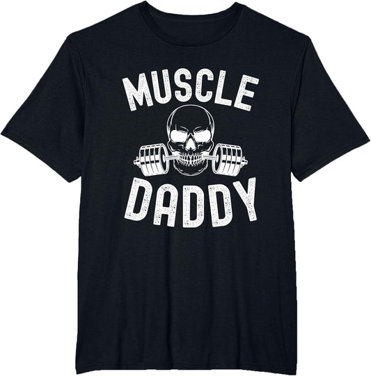 Muscle Daddy Weightlifter Skeleton Barbell dad Bodybuilder