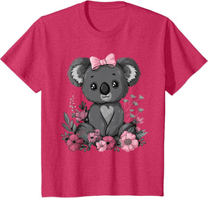 Koala Kawaii Koala Bear Pink Bow Flowers Girls Kids