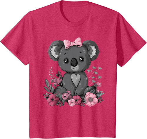Koala Kawaii Koala Bear Pink Bow Flowers Girls Kids