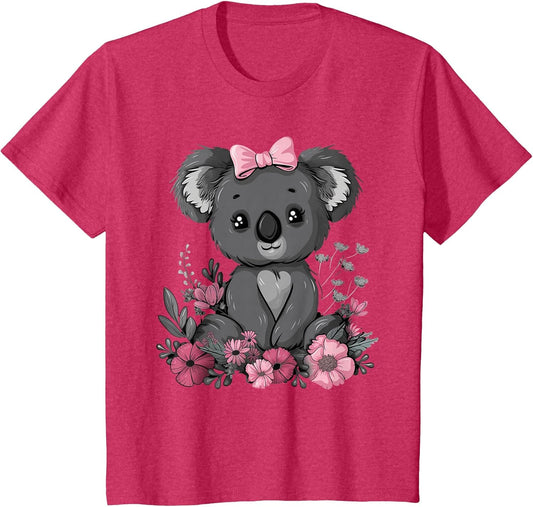 Koala Kawaii Koala Bear Pink Bow Flowers Girls Kids
