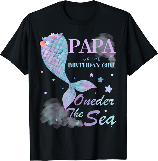 Papa Dad 1st Birthday Mermaid Oneder The Sea Family Matching