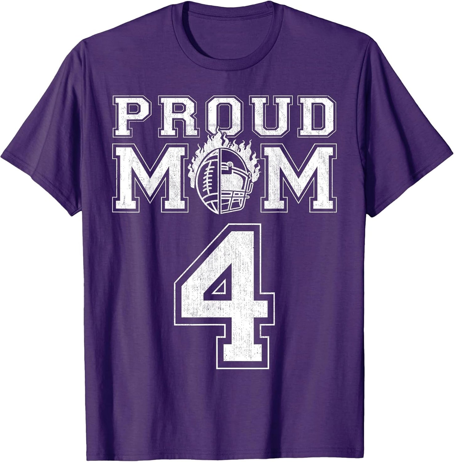 Custom Proud Football Mom Number 4 For Football Family