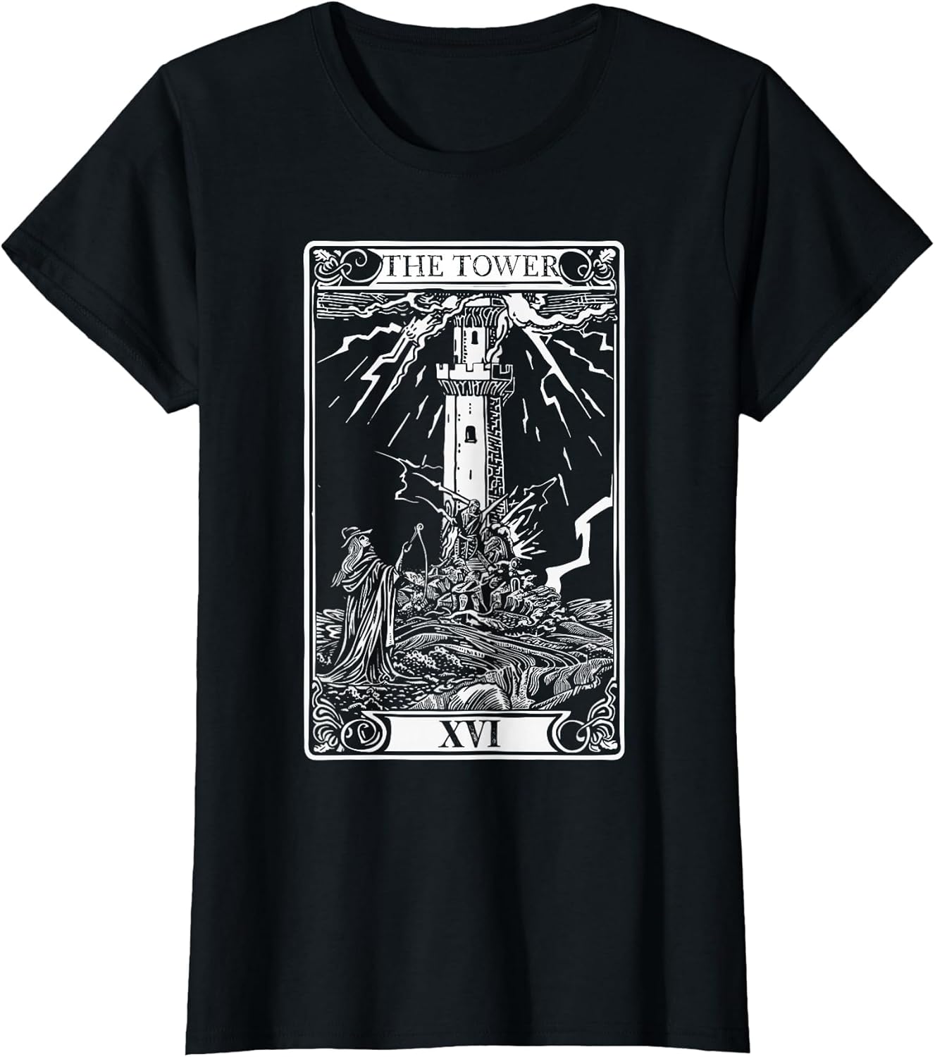 The Tower Tarot Card , Vintage Occult Funny Shirt