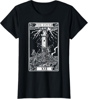 The Tower Tarot Card , Vintage Occult Funny Shirt