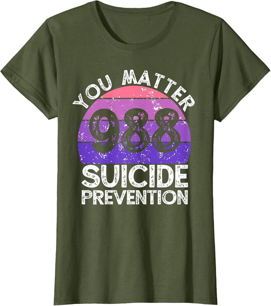 Vintage You Matter 988 Suicide Prevention Awareness Ribbon