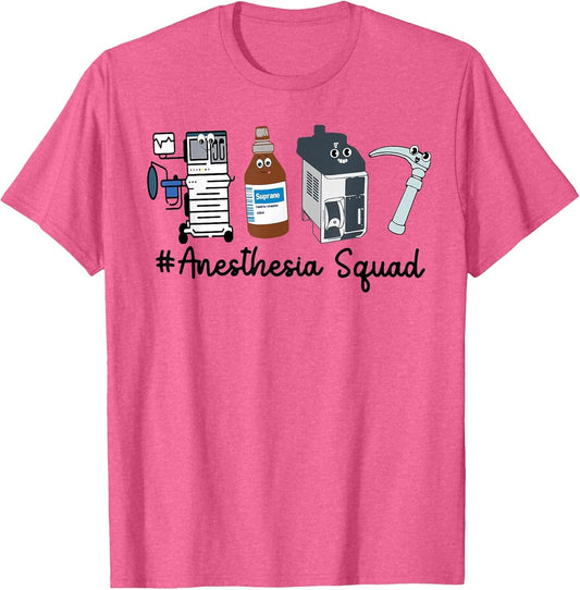 Funny Anesthesia Tech, Anesthesia Squad Goals CRNA Anesthesi , Men, Pink Heather, X-Large