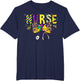 Nurse Mardi Gras Coquette Bow Stethoscope Girls Women , Men's Big and Tall, Navy Blue, 4X Tall