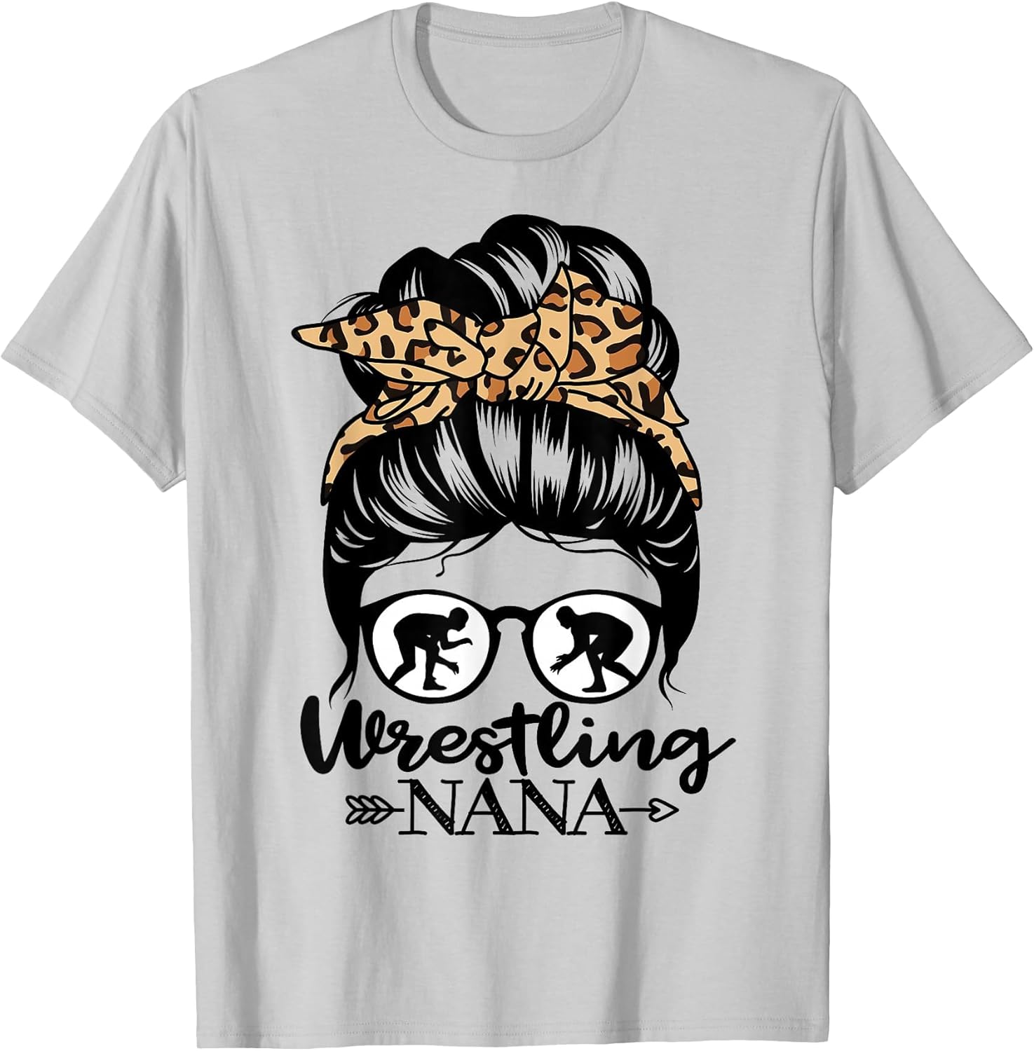 Wrestling Nana Messy Bun Hair Funny Wrestler Nana