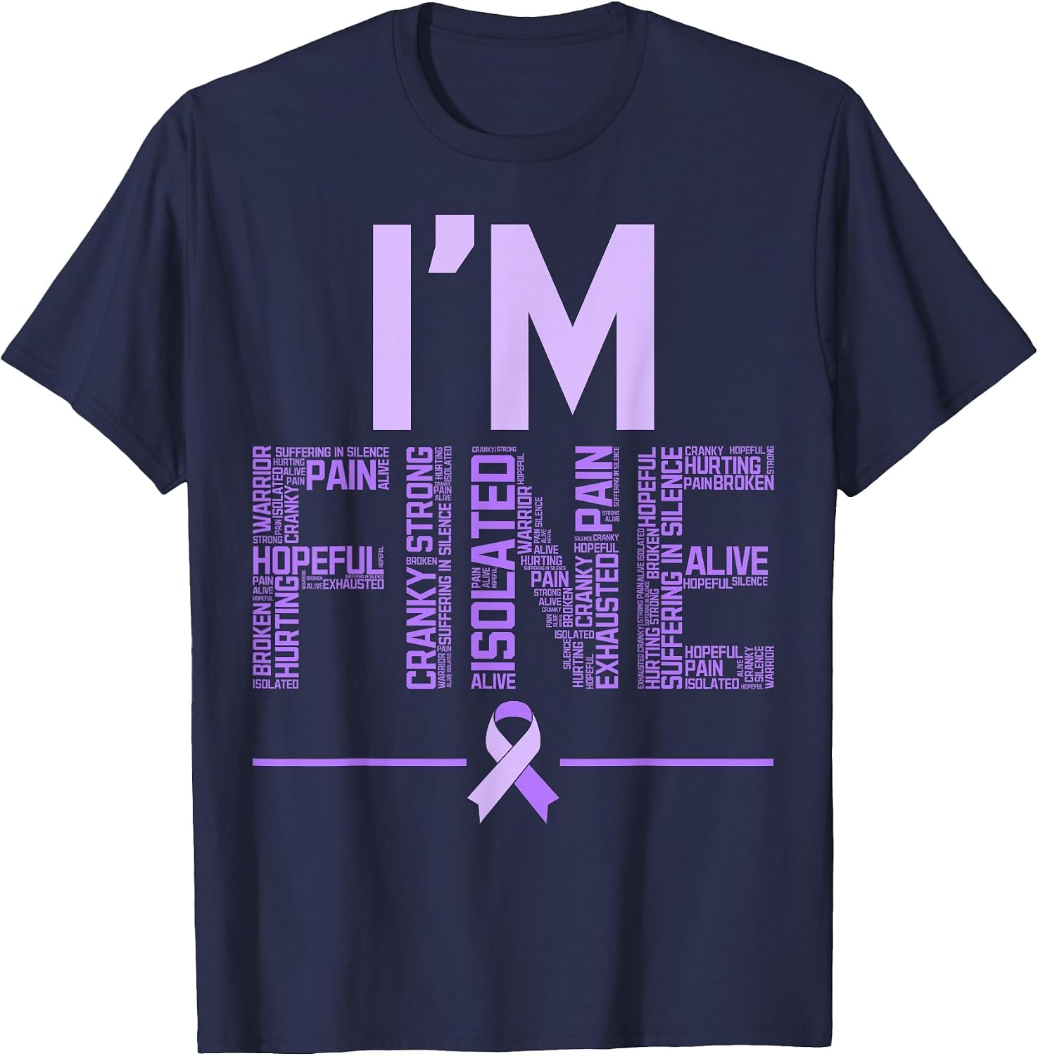 I'm Fine Fibromyalgia Warrior Fibro Awareness Purple Ribbon