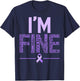 I'm Fine Fibromyalgia Warrior Fibro Awareness Purple Ribbon